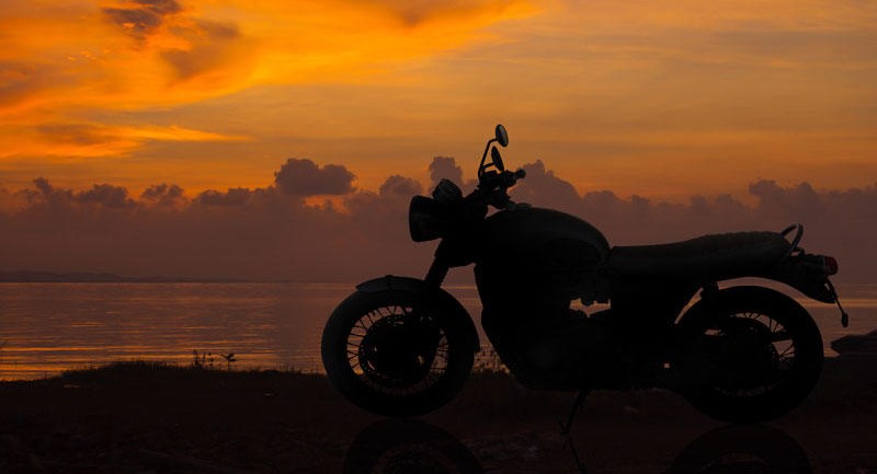 Motorcycle at sunset